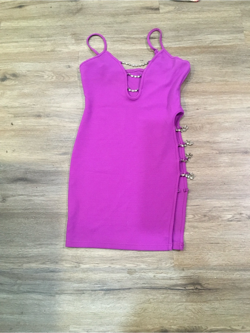 SHEIN Purple Mini Dress with Chain Accent